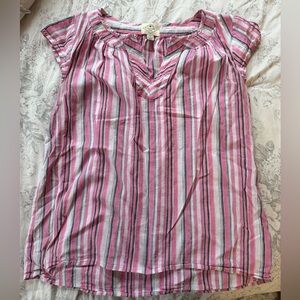 St. John's Bay Pink and White Striped Blouse